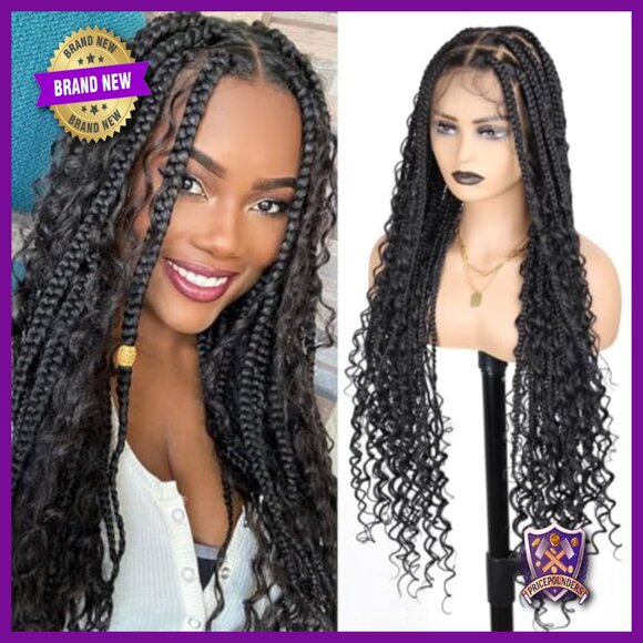 36 Inch Full Lace Synthetic Braided Wig, 360 Lace Front, Knotless Box Braids main image 3
